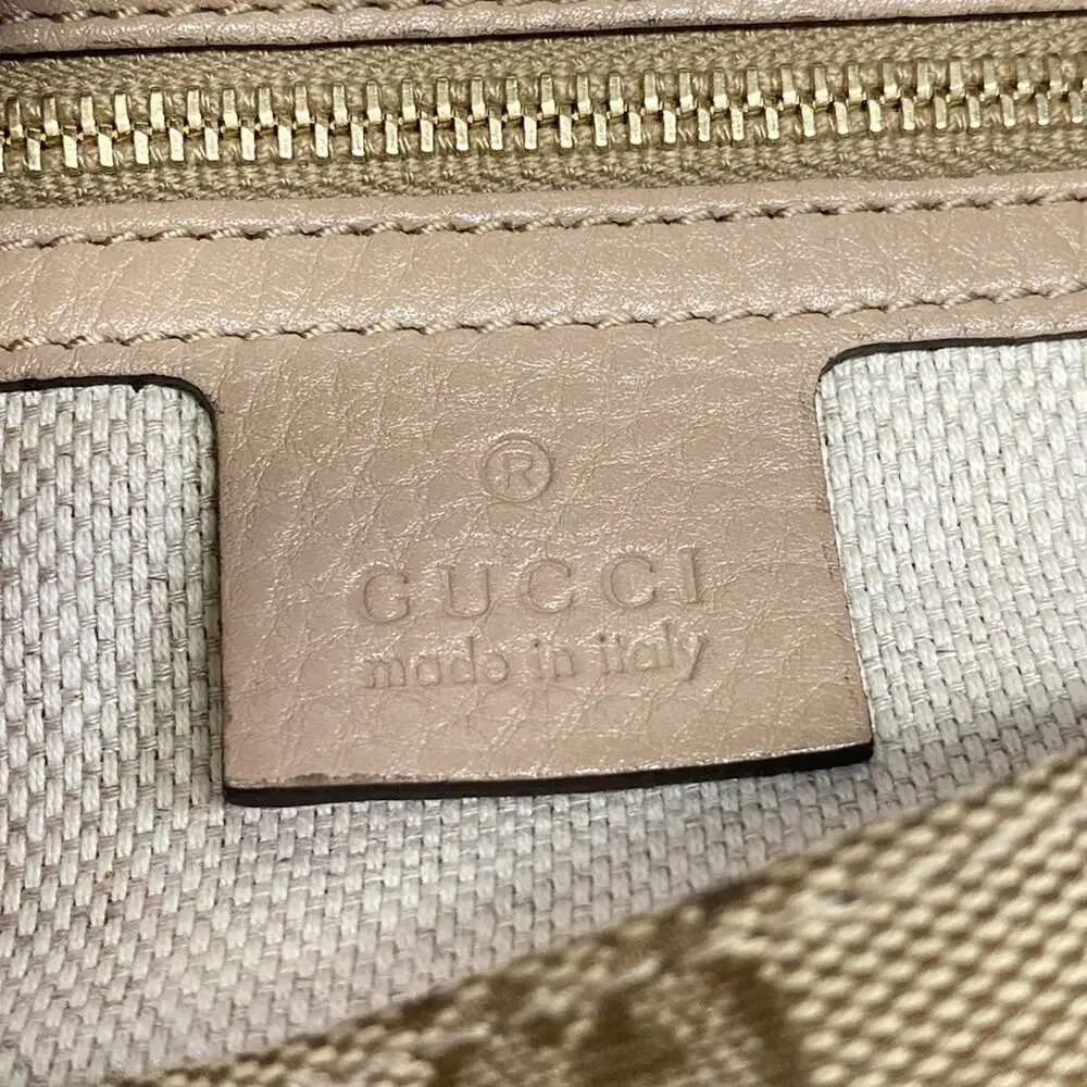 Gucci GG Shoulder Bag 296851 Beige Dark Brown Jacquard Leather
